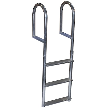 Welded Aluminum Fixed Wide Step Ladder, 5-Step